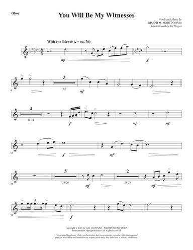 You Will Be My Witnesses - Oboe