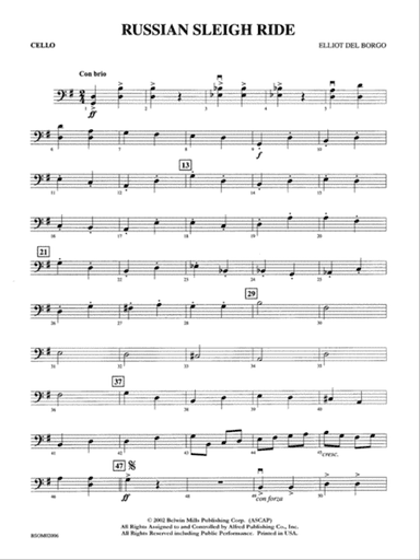 Russian Sleigh Ride: Cello