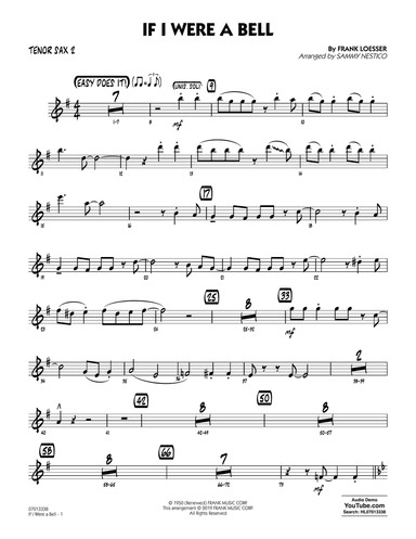 If I Were a Bell (arr. Sammy Nestico) - Tenor Sax 2