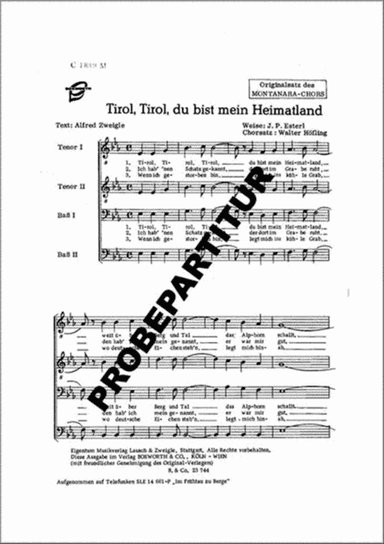 Tirol, du bist mein Heimatland