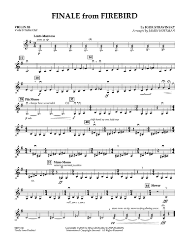 Finale from Firebird (arr. Jamin Hoffman) - Violin 3B