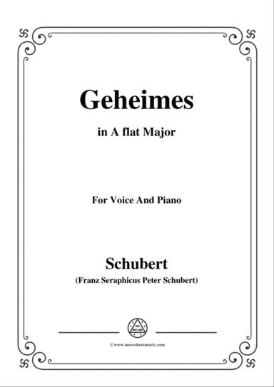Schubert-Geheimes,Op.14 No.2,in A flat Major,for Voice&Piano