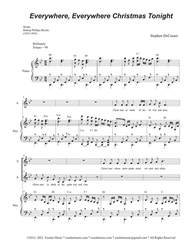 Everywhere, Everywhere Christmas Tonight (Duet for Soprano and Alto solo)