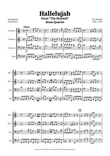 Hallelujah Chorus from Messiah - Brass Quartet