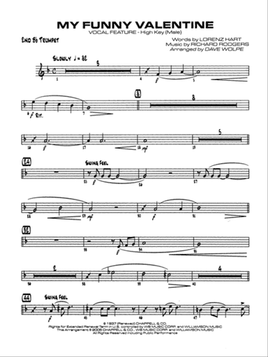 My Funny Valentine: 2nd B-flat Trumpet