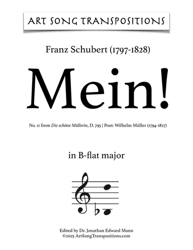 SCHUBERT: Mein! D. 795 no. 11 (transposed to B-flat major)
