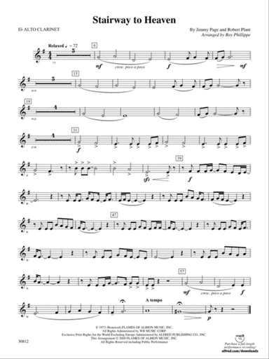Stairway to Heaven: (wp) E-flat Alto Clarinet