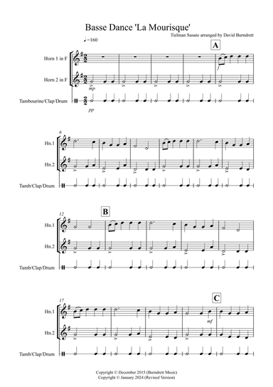 Basse Dance by Susato for Horn Duet