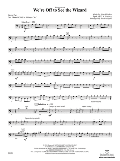 We're Off to See the Wizard, Variations on: (wp) 2nd B-flat Trombone B.C.
