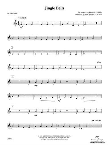 Jingle Bells: 1st B-flat Trumpet