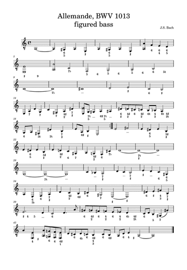 Allemande, BWV 1013 - figured bass