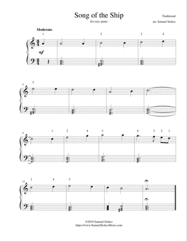 Song of the Ship - for easy piano