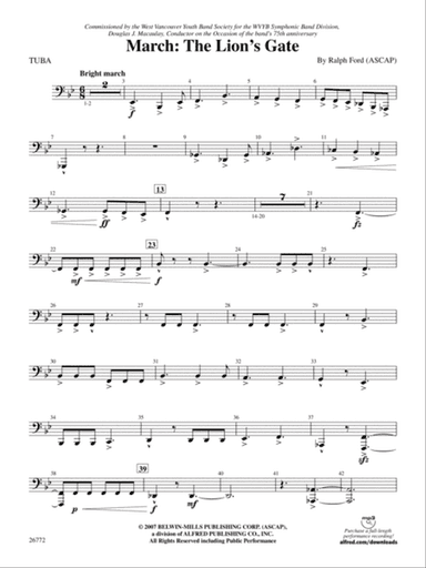 March: The Lion's Gate (Movement 1 from Sea to Sky): Tuba