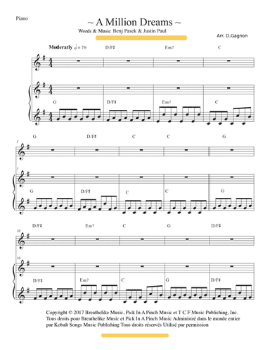 A Million Dreams - Score Only