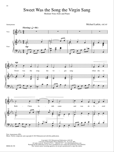 Sweet Was the Song the Virgin Sang (Downloadable)