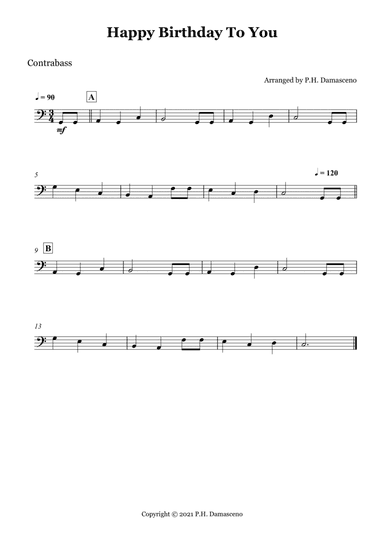 Happy Birthday To You - Contrabass Solo