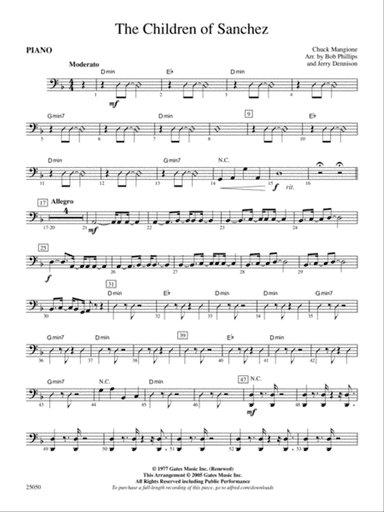 The Children of Sanchez: Piano Accompaniment