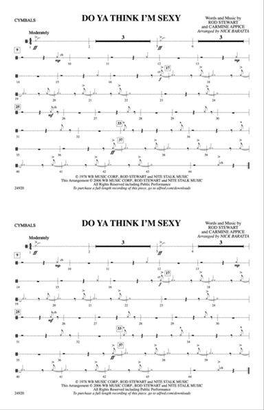 Do Ya Think I'm Sexy?: Cymbals