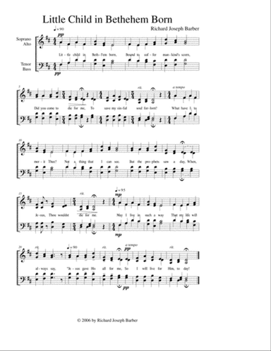 Little Child in Bethlehem Born