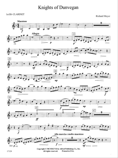 Knights of Dunvegan: 1st B-flat Clarinet