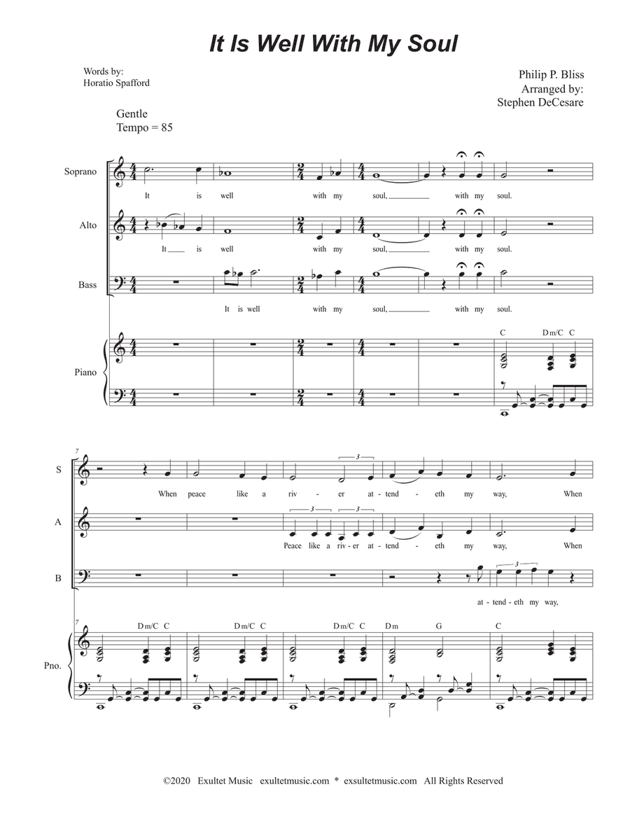 It Is Well With My Soul (Vocal Trio - (SAB)