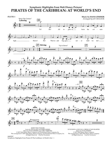 Highlights from Pirates of the Caribbean: At World's End (arr. Jay Bocook) - Flute 1