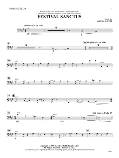 Festival Sanctus: Cello