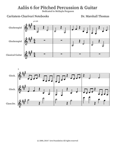 Aaliis 6 for Pitched Percussion & Guitar
