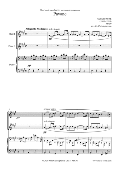 Op.50 Pavane - 2 Flutes and Piano