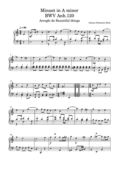 Minuet in A minor-Johann Sebastian Bach