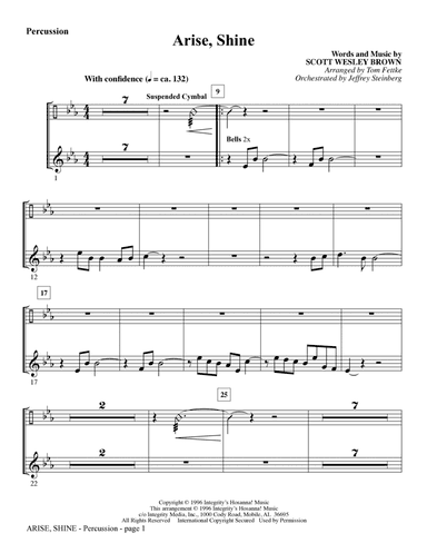 Arise, Shine (arr. Tom Fettke) - Percussion