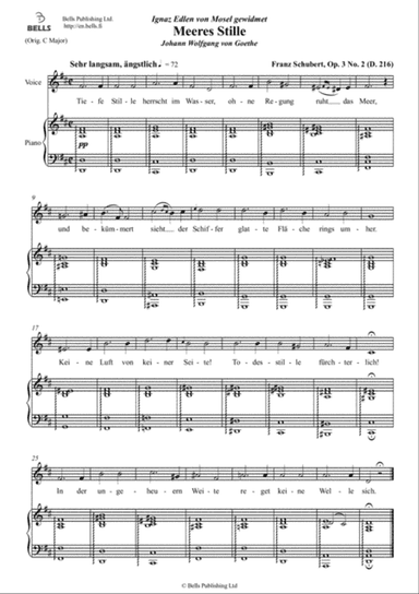 Meeres Stille, Op. 3 No. 2 (D. 216) (D Major)
