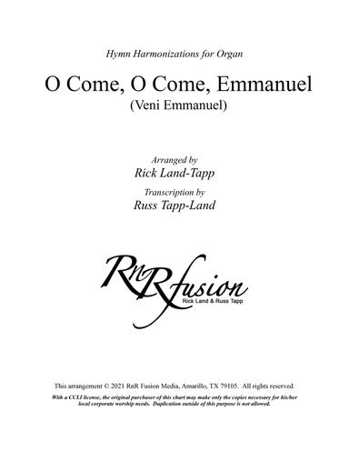 O Come, O Come, Emmanuel - Christmas Hymn Harmonization for Organ