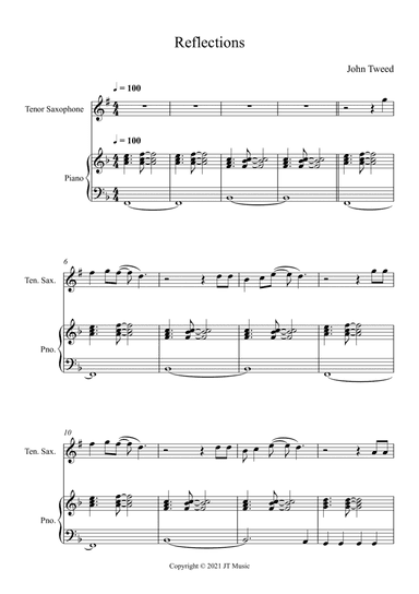 Reflections - Tenor Sax and Piano