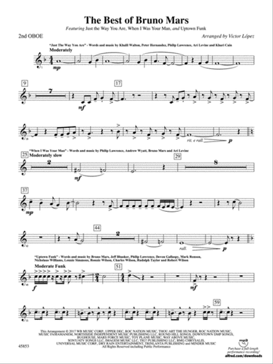 The Best of Bruno Mars: 2nd Oboe