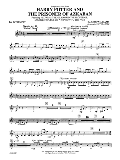 Harry Potter and the Prisoner of Azkaban, Symphonic Suite from: 2nd B-flat Trumpet