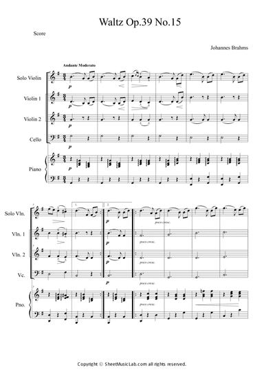 Waltz op.39 no.15 Easy Version in G