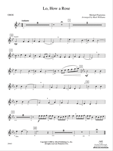 Lo, How a Rose: Oboe