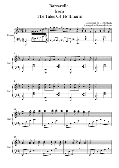 Barcarolle from The Tales of Hoffmann Piano