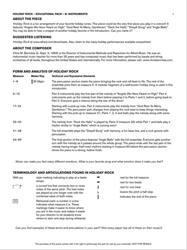 Holiday Rock: Bb Educational Pack