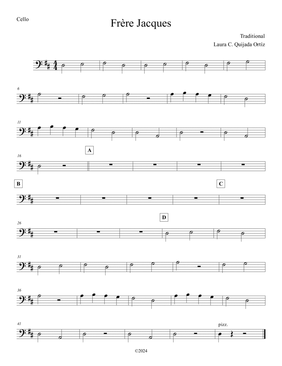 Frère Jacques. Easy. String orchestra. Score & parts.