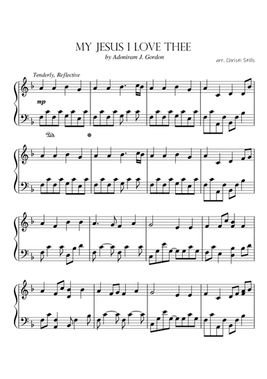 My Jesus I Love Thee (Piano Solo)