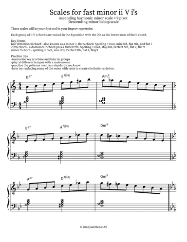Scales for fast minor ii V i's