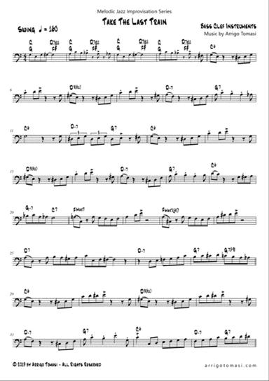 Melodic Jazz Improvisation Series: Take The Last Train (Bass Clef Instruments)