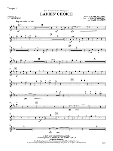 Ladies' Choice (from the movie Hairspray): 1st B-flat Trumpet