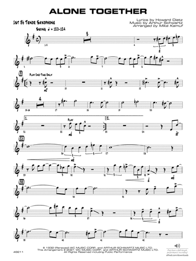 Alone Together: B-flat Tenor Saxophone