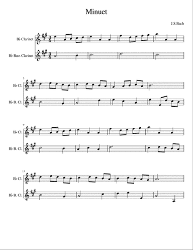 Minuet by J.S.Bach for trumpet and trombone