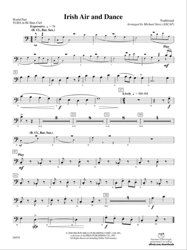 Irish Air and Dance: (wp) B-flat Tuba B.C.