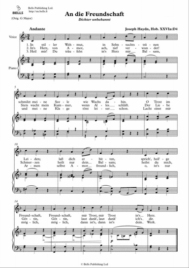 An die Freundschaft, Hob. 26a (F Major)