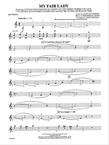 My Fair Lady (Medley): 2nd Violin